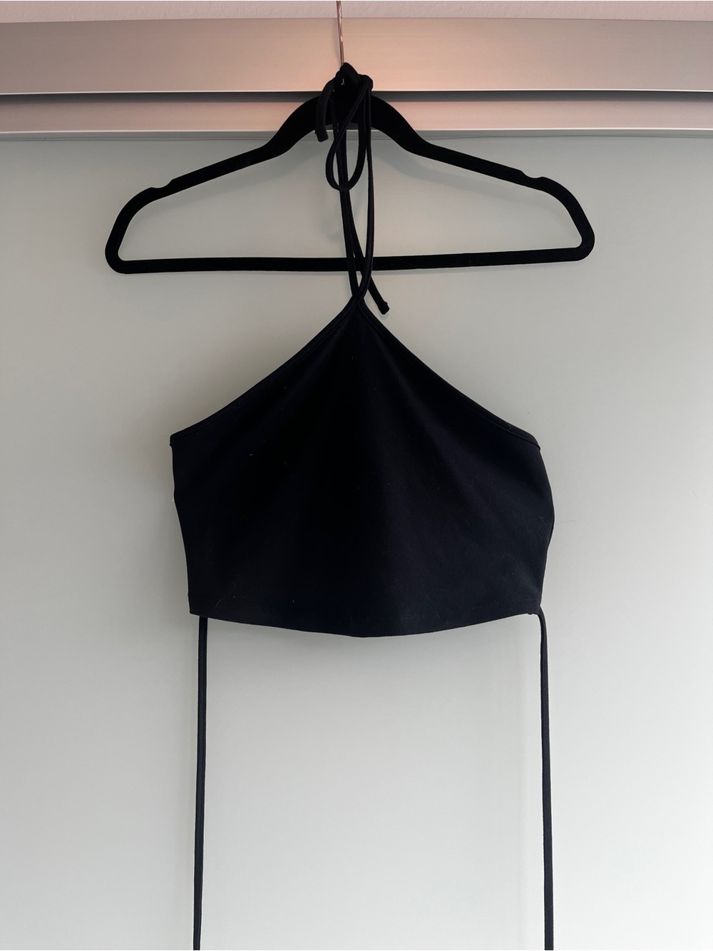 Black Halter Crop Top - Women
